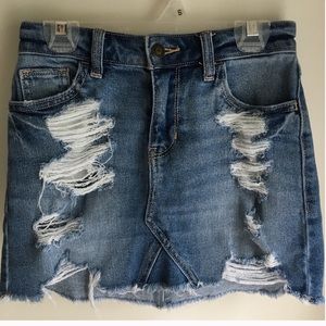 Hollister Ripped Jean Skirt